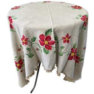 floral tablecloth 68x46 red flowers Summer garden party Wedding kitchen & dining